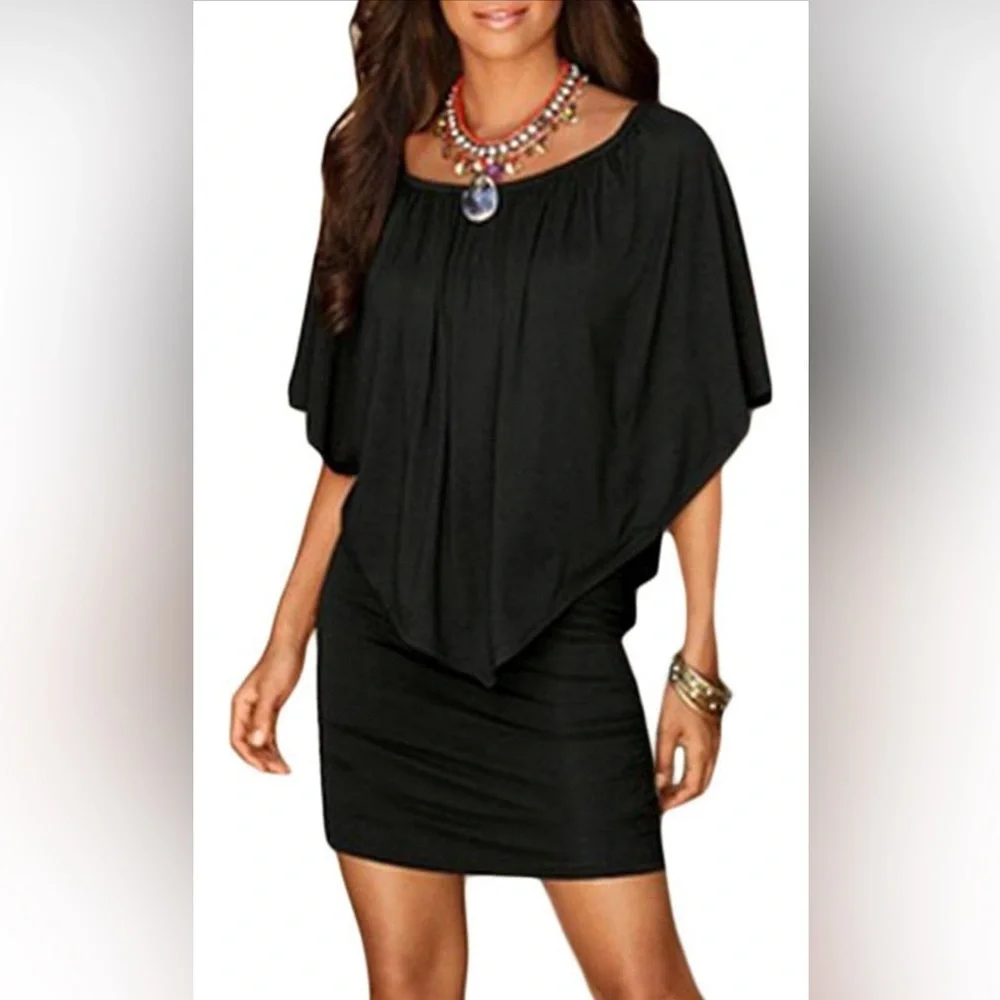 Womens Off Shoulder Ruffles Nigh Club Bodycon Mini Dress